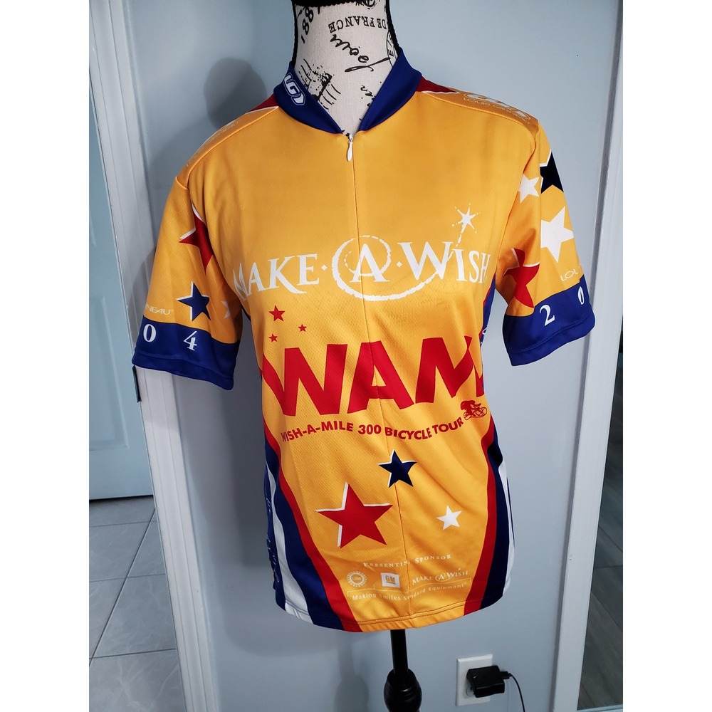 Louis Garneau Make A Wish WAM 300 Bicycle Tour 2004 Cycling Jersey Mens Medium